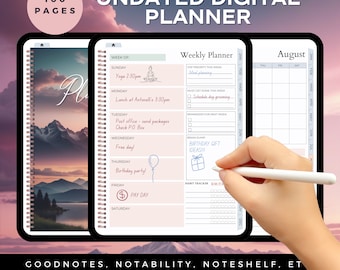 Undated Digital Planner for iPad, Goodnotes, Daily Planner, Weekly Planner, Yearly Planner, Calendar - Enchanting Skies