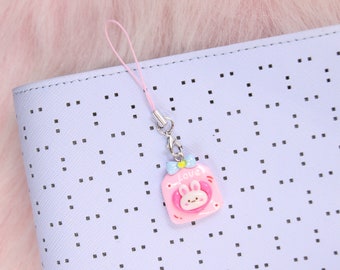 Bunny Milk Planner Charm, Phone Charm, Purse Charm | Planner Accessories