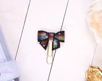 Rainbow Bow Planner Clip | Planner Accessories, Paperclip Bookmark, Planner Gift