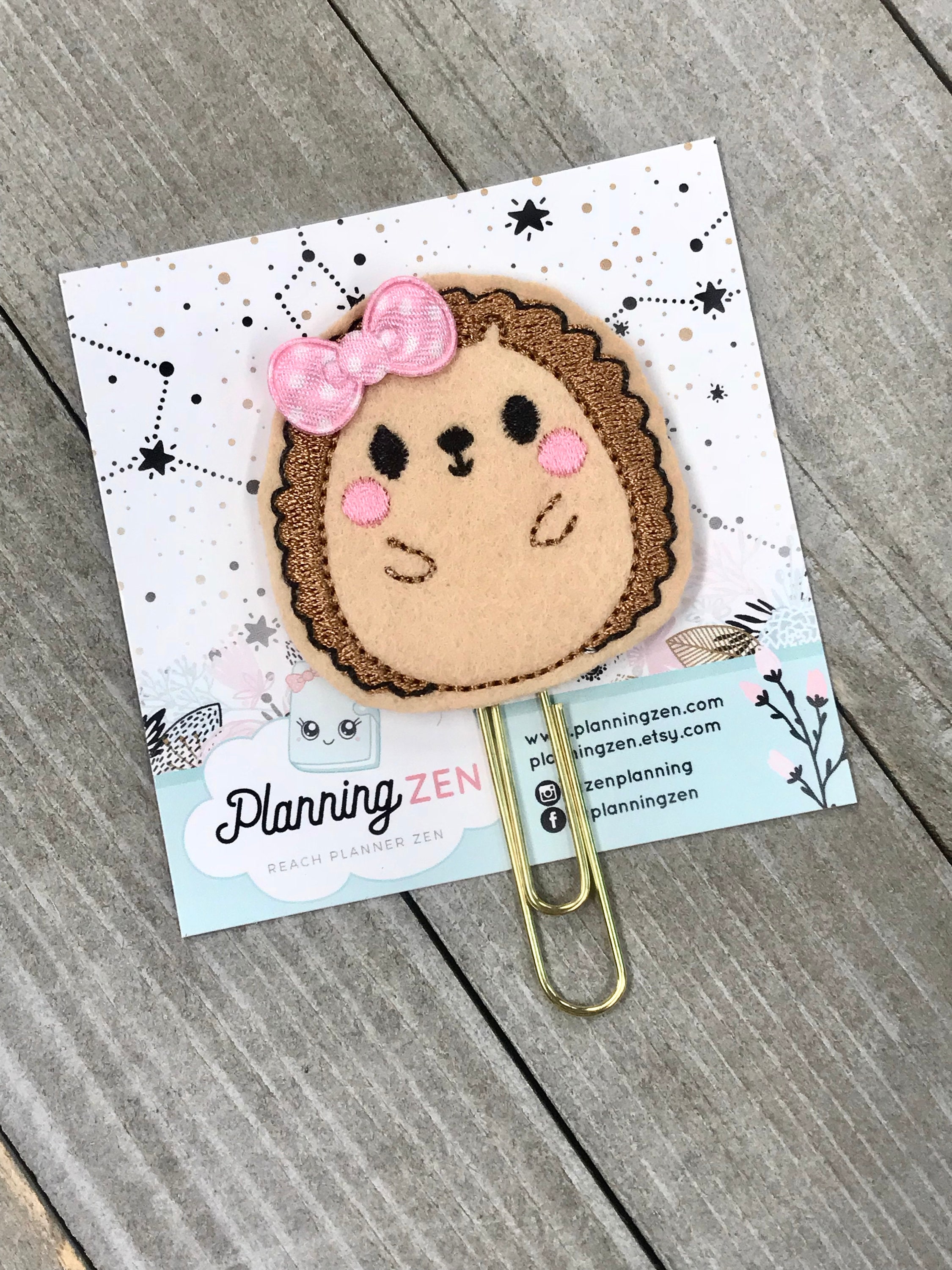 Kawaii Hedgehog Planner Clip | Planner Accessories, Bookmarks, Statio…