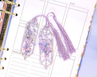 Floral Bookmark Planner Decoration | Scrapbook Ephemera, Tassel Bookmarks, Planner Accessories