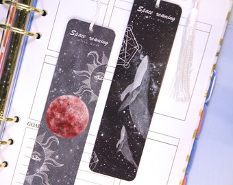 Outer Space Bookmark Planner Decoration | Scrapbook Ephemera, Tassel Bookmarks, Planner Accessories