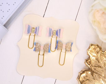 Set of 4 Bow Planner Clips | Planner Accessories, Paperclip Bookmark, Planner Gift