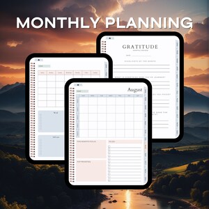 Undatierter digitaler Planer für iPad, Goodnotes, Tagesplaner, Wochenplaner, Jahresplaner, Kalender Zauberhafte Himmel Bild 2