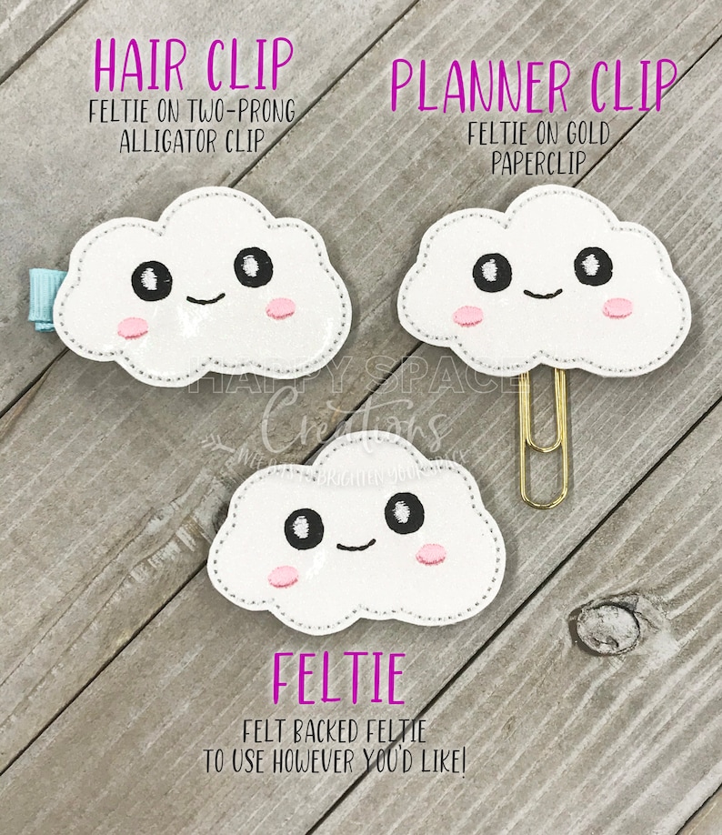 Raindrop Cloud, Rainy Weather Planner Clip Planner Accessories, Paperclip Bookmark, Planner Gift image 2