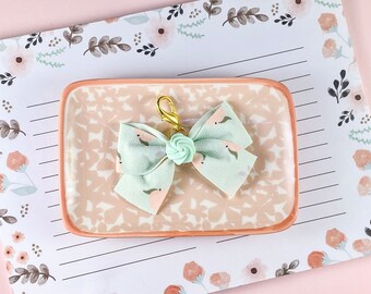 Bow Planner Charm, Peaches - Planner Accessories, Travelers Notebook Charm