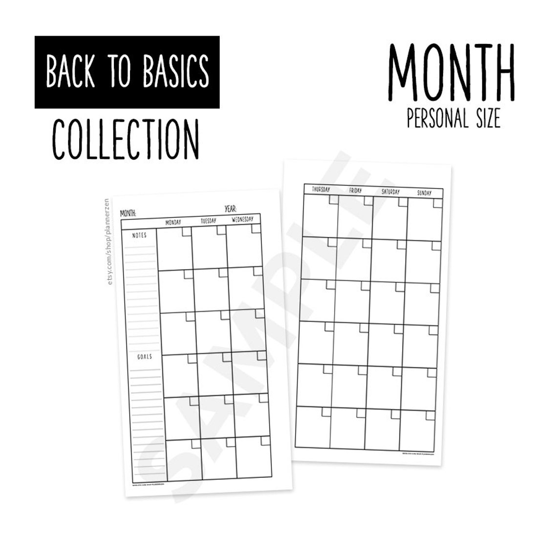 Printable Personal Planner Inserts Refills PERSONAL Size - Etsy