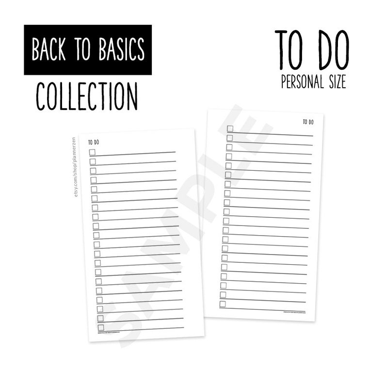 Printable Personal Planner Inserts Refills PERSONAL Size - Back to ...