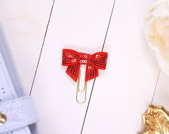 Red Bow Planner Clip | Planner Accessories, Paperclip Bookmark, Planner Gift