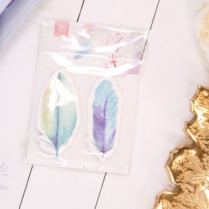 Watercolor Feathers Sticky Notes Memo Pads image 1