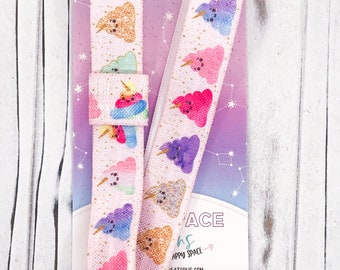 Planner Band, Book and Planner Accessories - Rainbow Unicorn Poop Planner Band with Pen Loop