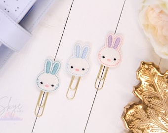 Bunny Planner Clip, Rabbit, Easter | Planner Accessories, Paperclip Bookmark, Planner Gift