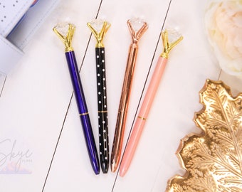 Large Gem Metal Ballpoint Pen | Planner Accessories, Stationery Gifts