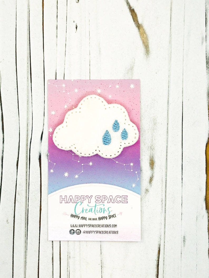 Raindrop Cloud, Rainy Weather Planner Clip Planner Accessories, Paperclip Bookmark, Planner Gift image 1