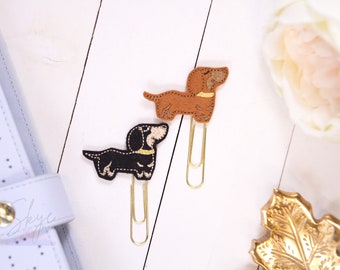 Brown Dachshund - Wiener Dog Feltie Planner Clip | Planner Accessories, Bookmarks, Stationery Gifts