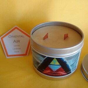 Lemon, Lavender and Clove ORIENTAL AIR Organic Aromatherapy Candle