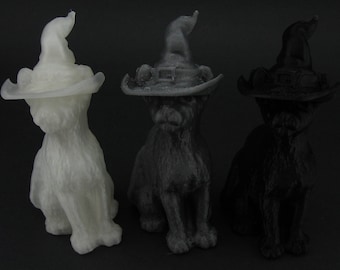 Witch Cat Figurine - Spooky 3D Printed Halloween Decoration