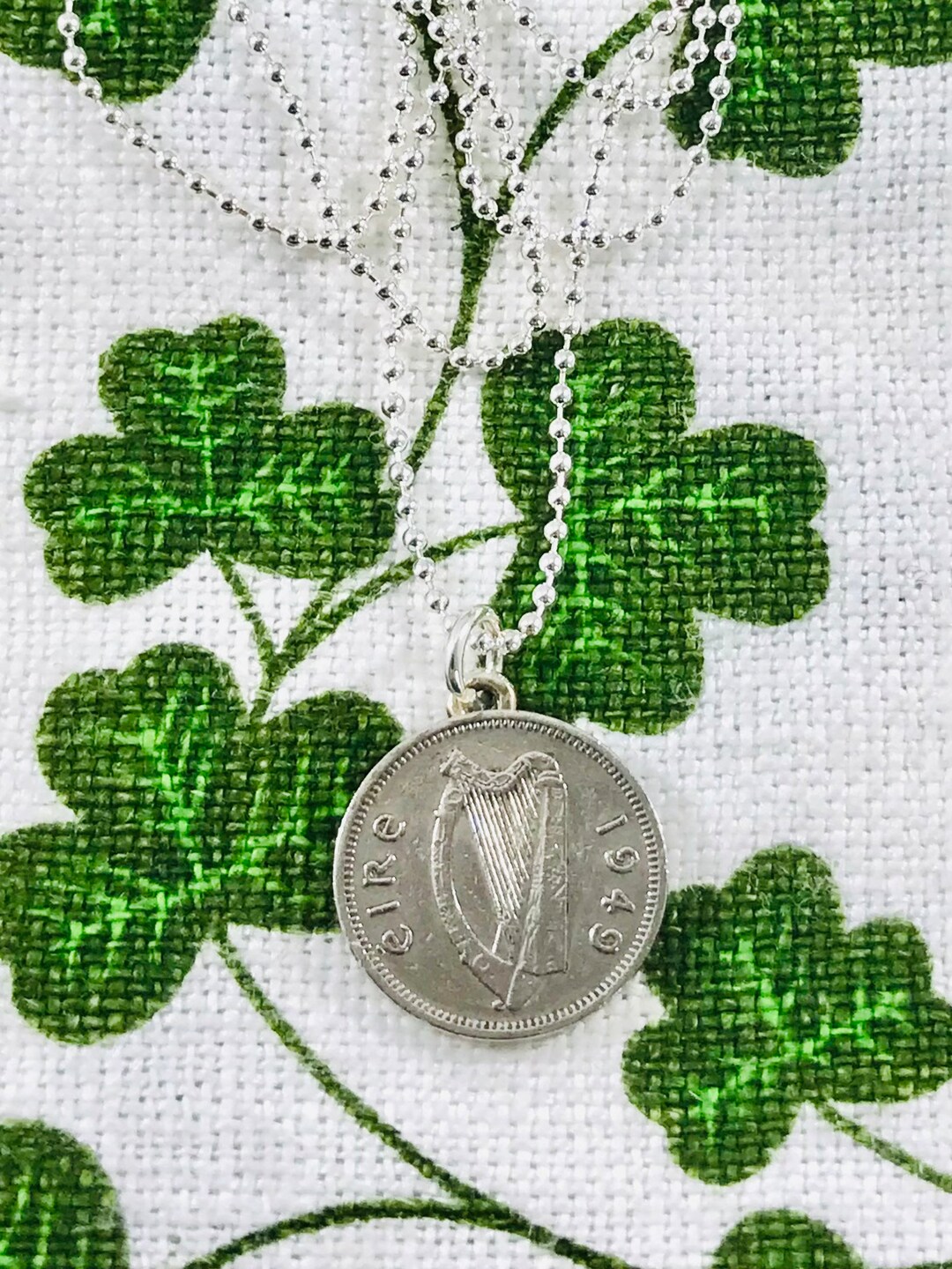75th Birthday Irish Coin Necklace, 1949 Irish 3 Pence Necklace,silver ...