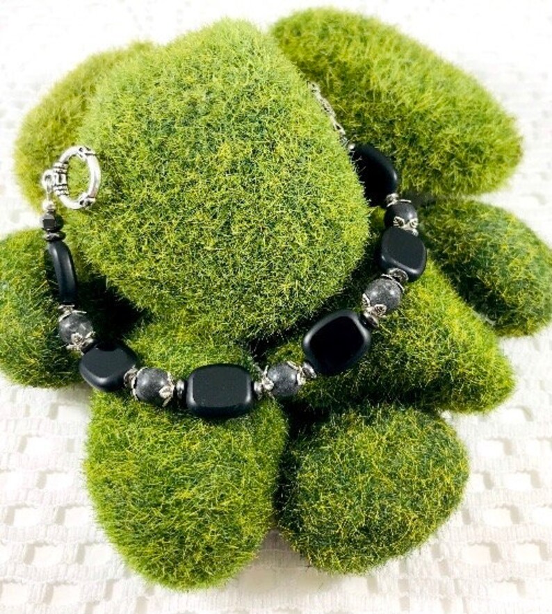 Irish Kilkenny Marble Bracelet, Irish Black Marble Bracelet,black