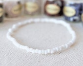Matte White Seed Bead Anklet, Beaded Beach Anklet, Boho Anklet, White Anklet, Boho Ankle Bracelet, Ankle Bracelet, Anklet for Women