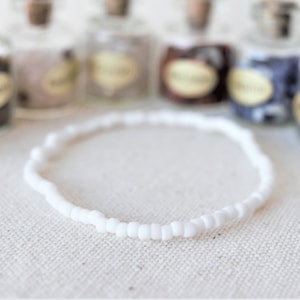 Matte White Seed Bead Anklet, Beaded Beach Anklet, Boho Anklet, White Anklet, Boho Ankle Bracelet, Ankle Bracelet, Anklet for Women