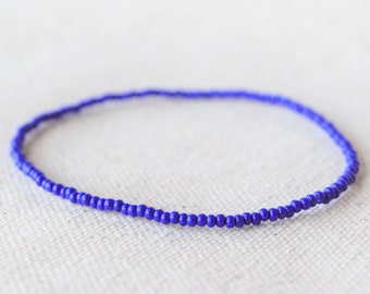 Cheville de perle de graine bleue, cheville de plage perlée, cheville boho, cheville perlée, cheville hippie, bracelet de cheville, cheville pour femmes, cadeaux pour amis