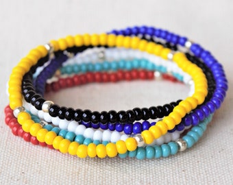 Choose Color, Beaded Stacking Bracelet, Seed Bead Bracelet, Stretch Bracelet, Boho Bracelet, Beaded Bracelets for Women, Gifts for Friends