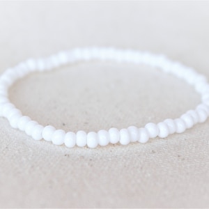 White Seed Bead Anklet, Beaded Beach Anklet, Boho Anklet, Beaded Anklet, Hippie Anklet, Ankle Bracelet, Anklet for Women, Gifts for Friends
