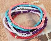 Seed Bead Anklets, Choose Color, Beaded Beach Anklet, Boho Anklet, Boho Ankle Bracelet, Beach Anklet for Women, Hippie Anklet
