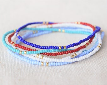 Seed Bead Anklet, Choose Color, Turquoise Anklet, Stretch Anklet, Teal Anklet, Beach Anklet, Boho Anklet, Beaded Boho Anklet, Silver Anklet