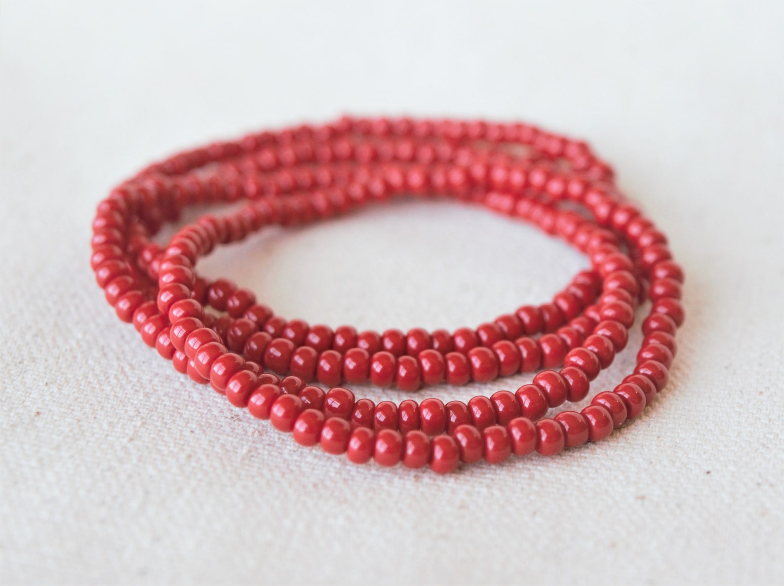 Beaded Red Bracelet Seed Bead Bracelets Boho Bracelet Etsy