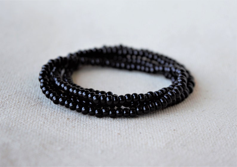 Black Seed Bead Anklet Beaded Beach Anklet Boho Anklet Etsy