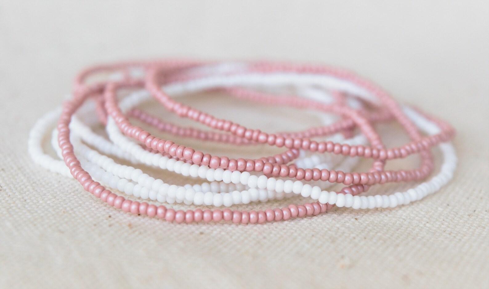 Pink Seed Bead Anklet Set, Beach Anklet, Boho Anklet, Beaded Anklet ...