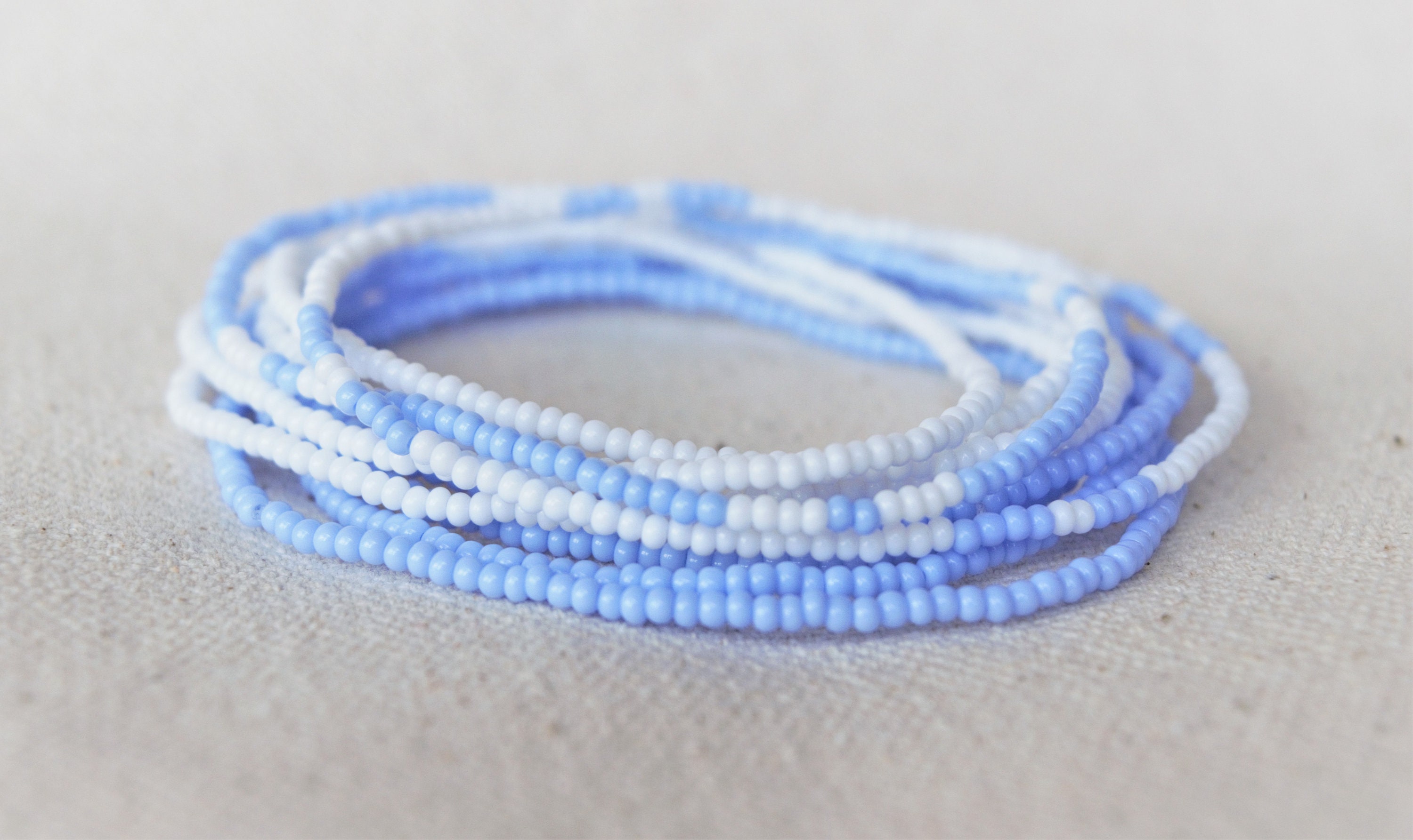 Blue Anklet String Light Blue Beaded Anklet Set, Beach Anklet, Boho Anklet, Beaded Anklet ...