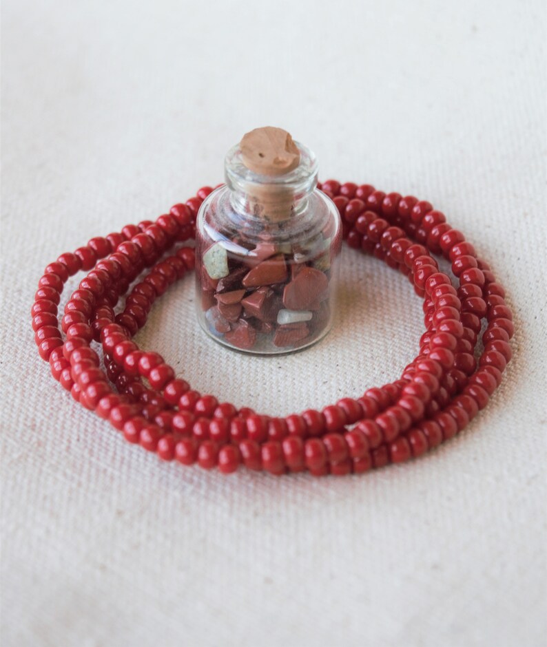 Beaded Red Bracelet Seed Bead Bracelets Boho Bracelet Etsy