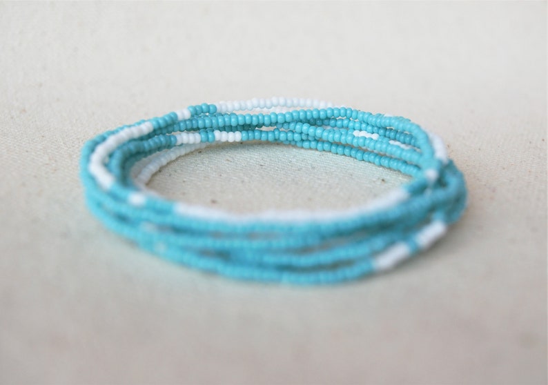 TURQUOISE BEAD STRETCH ANKLET main image 1