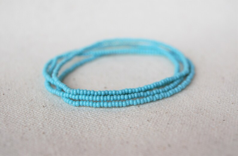 TURQUOISE BEAD STRETCH ANKLET