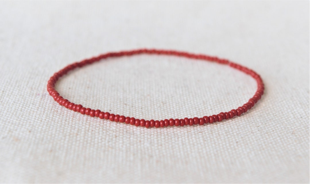 Seed Bead Bracelet, Beaded Red Bracelet, Everyday Bracelets, Boho