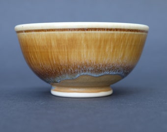 Wheel thrown porcelain pottery bowl - blue sand 9 inch diameter