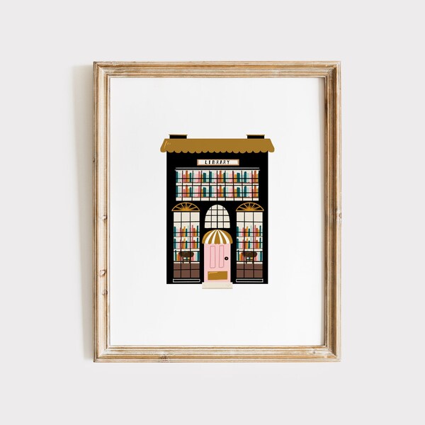 Library Wall Art Etsy