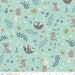 Flannel Joey Main Mint by Riley Blake - Sloth Fabric - Koala Fabric - Riley Blake Fabric - Fabric by they yard - Cotton Flannel