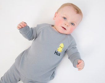 Little Chick Personalised Baby and Child Ribbed Sets - Embroidered Kids Sets - Perfect for Easter and Beyond