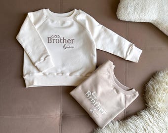 Personalised Kids Big and Little Brother Sweatshirt - Embroidered - Customisable