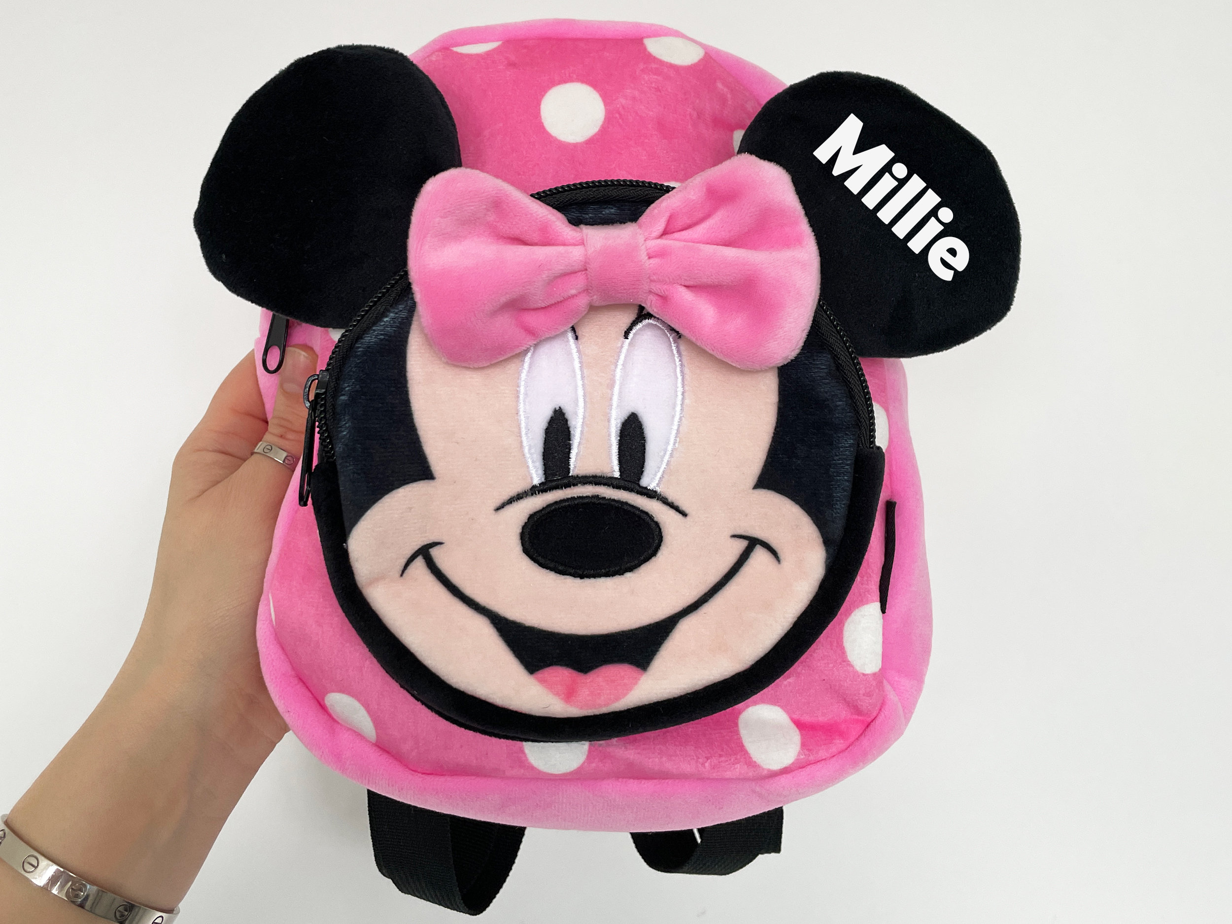 Personalised Polka Dot Minnie Mouse Toddler/nursery Backpack 