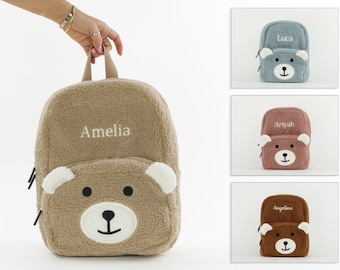 Personalisierter Fluffy Teddy Kinder Rucksack