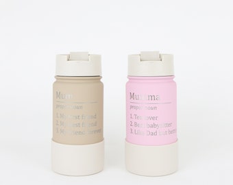 Personalised Engraved Insulated and Reusable Tea/Coffee Mug - Flask - Dictionary Style - Perfect for Mothers and Fathers Day