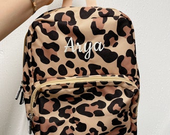 cheetah print backpack