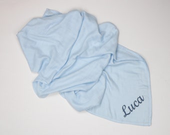 Personalised Extra Large Breathable Muslin Blanket - 120x120cm - Swaddle - Wrap - Shawl