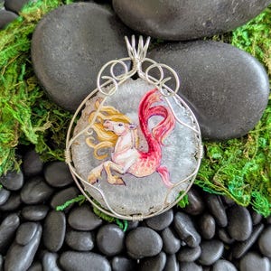 Hippocampus Solar Quartz Pendant