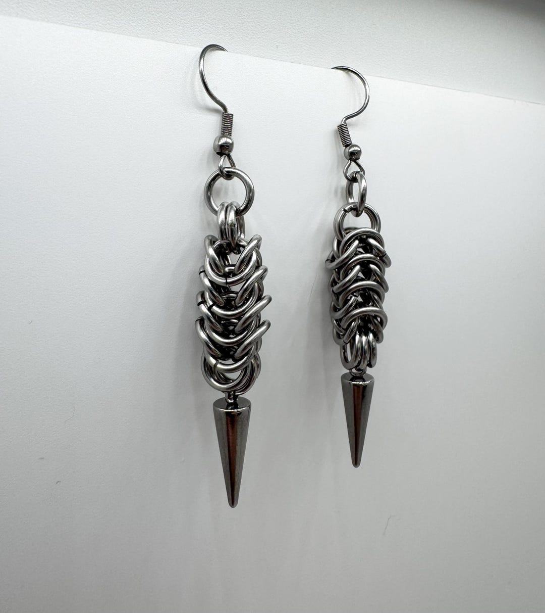 Fish Tail Stainless Steel Chainmail Earrings - Etsy
